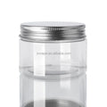 RTS Food Grade Wide Mouth Transparent 80 ml 80g 80 g 80gr 80 Gram Nut PET clear Aluminum Plastic Jar Pot With Silver Lid