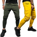 2025 Autumn Men's Gym Fitness Drawstring Pant Zipper Tight Solid Pencil Stretch Casual Men's Pants With Pocket