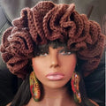 Y-Z Custom Multicolored Knitted Christmas Home Bonnet Bulky Fluffy Ruffle Brim Bucket Hat