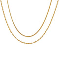Personalized High End 18k Gold Plated Stainless Steel Double-layer Twisted Herringbone Snake Chain Necklace for Women