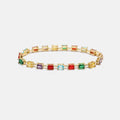 IVIAPRO Fashion Jewelry Brass with 18K Gold Plated Colorful CZ Bracelet for Women