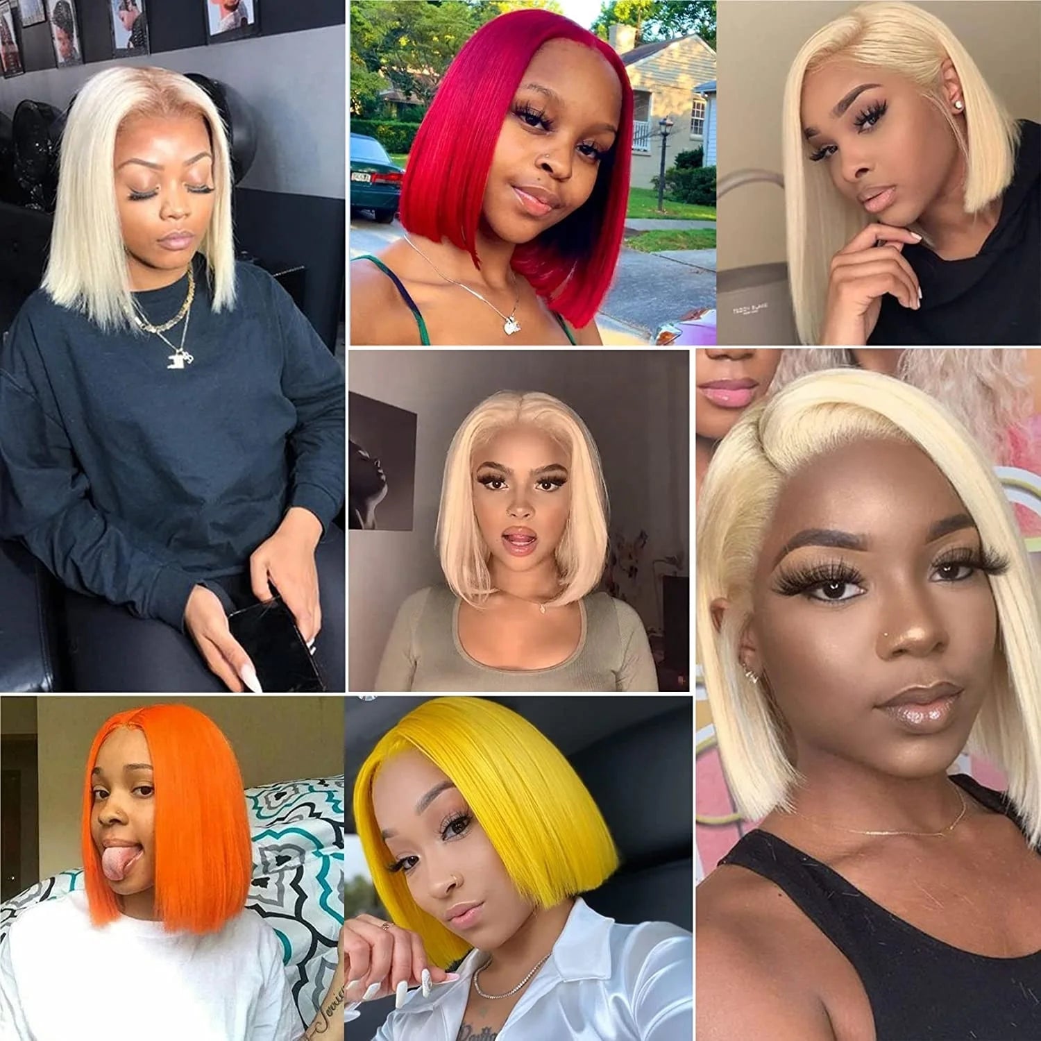 Blonde 613 150% Density 13*4 Brazilian Bob Wigs Cheap Price 13x4 Short Bob Lace Wig Human Hair Frontal Bob Wig