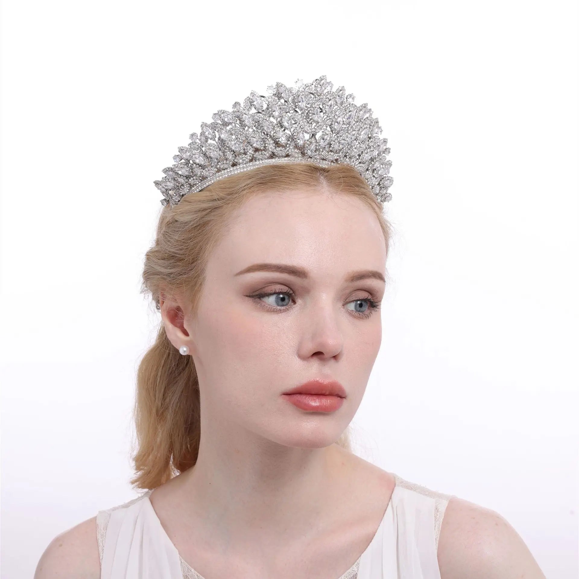 Cubic Zircon Luxury Pageant Women Princess Headpiece Wedding Bridal Tiaras Crowns for Queen