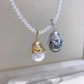 P1488 12-13mm DIY Natural  Freshwater Pearl Charm Pendant Necklace Accessory 925 Sterling Silver Jewelry for Women Without Chain