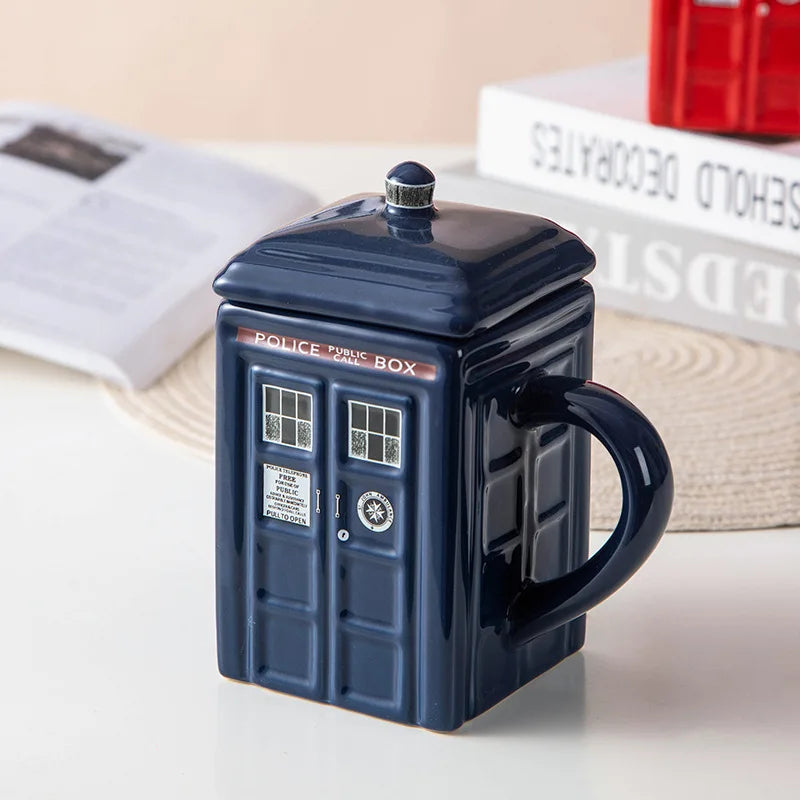Madou Tardis Vintage Glam 500ml Police Box Ceramic Cup Christmas Presents for Kids Parties with Logo