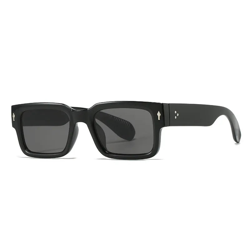 Custom Designer Retro Square Shades Sunglasses Women Men Wide Legs Green Plastic Sunglasses 2023 Square