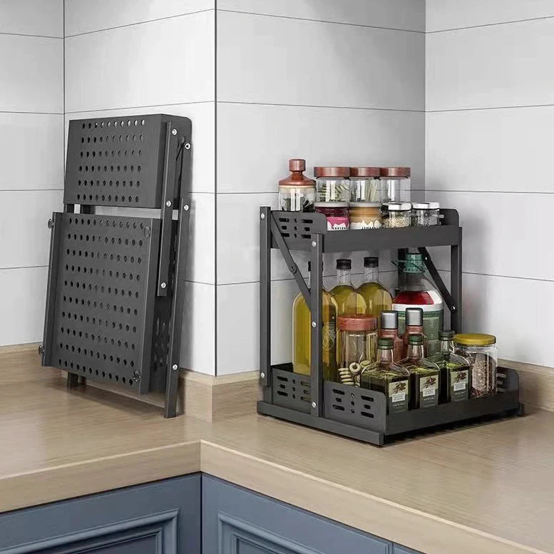Multifunctional Folding Shelf Kitchen and Bathroom Countertop Shelf Spice Rack Shower Storage Rack shelves