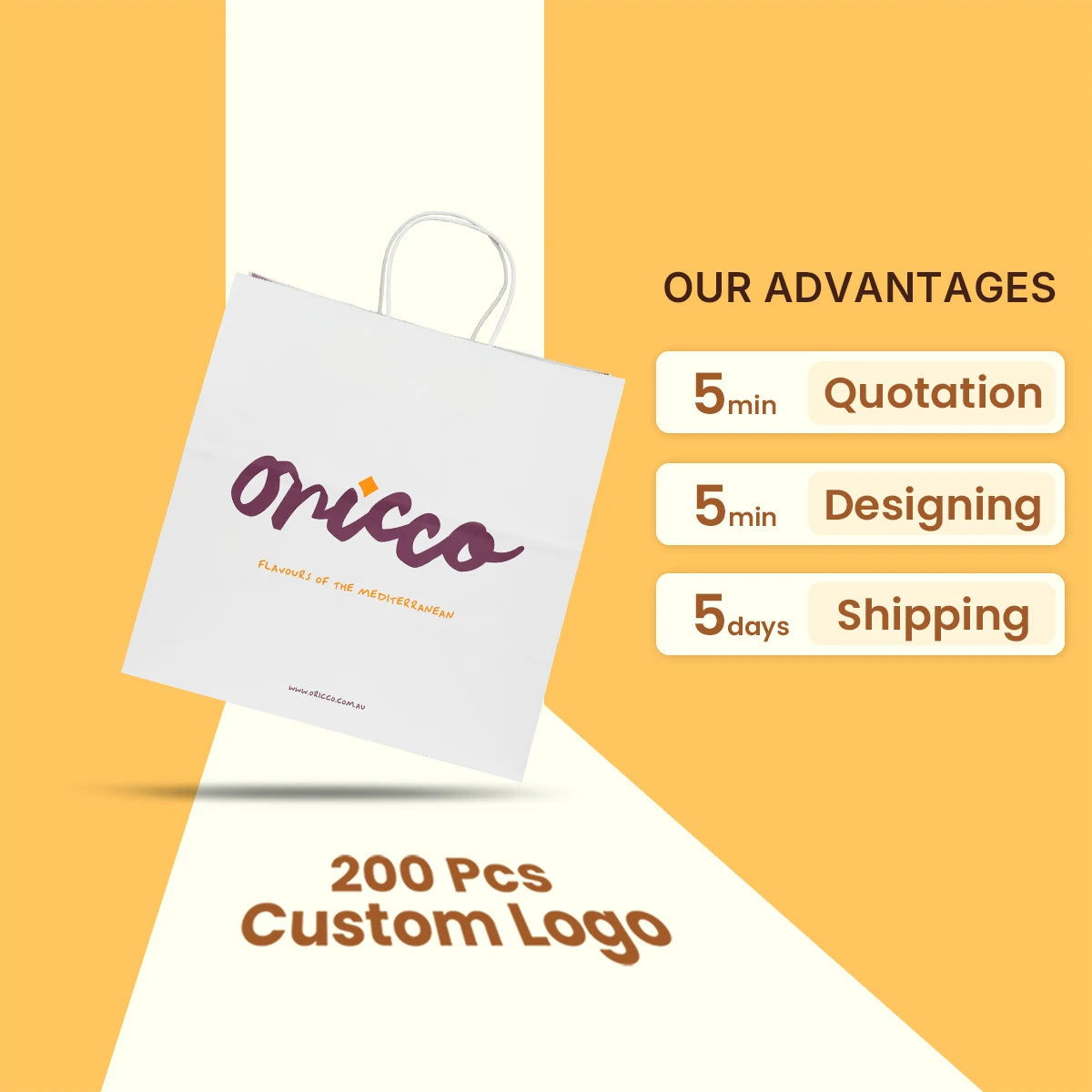 Eco-Friendly Recycled Kraft Paper Grocery Takeout Bags Food Packaging and Shopping for Restaurants Use for Supermarkets
