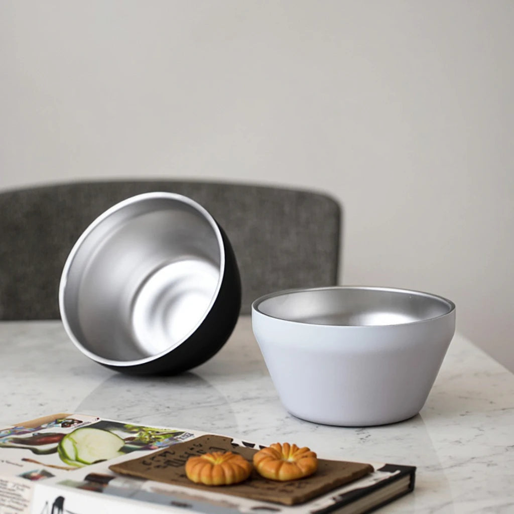 27oz Large Capacity Classic Design Double Wall 304 Stainless Steel Tumbler for Business Gifts-Double Noodle Soup Cold Salad Bowl