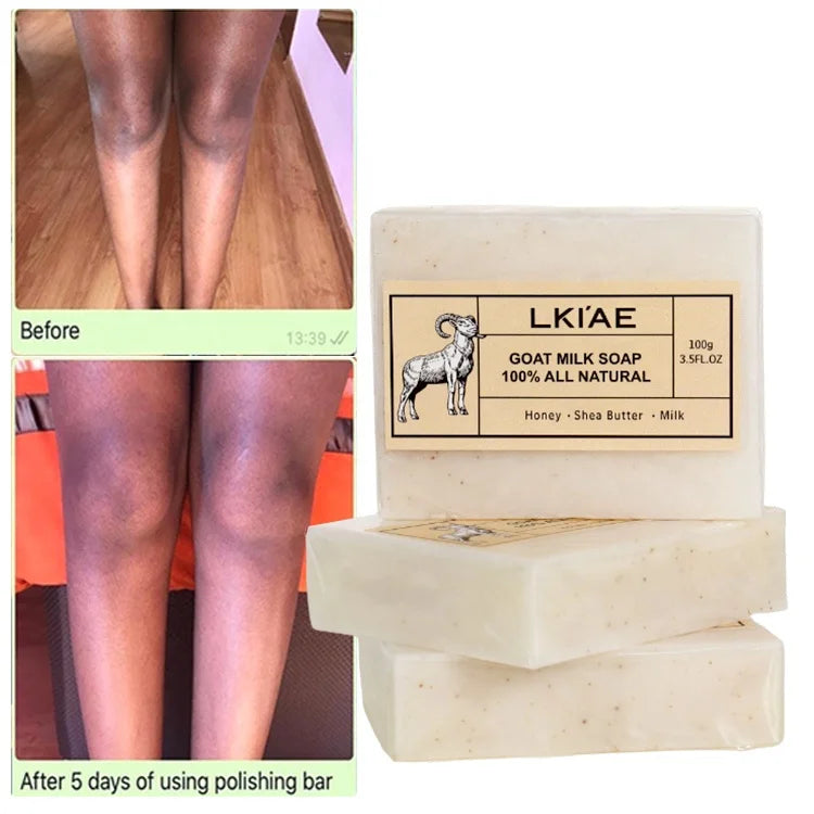 Oem/Odm Lightening Dark Acne Marks Facial Cleaning Beauty Face Body Knuckles Remove Dark Spots Goat Milk Soap