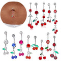 Gaby New Design Stainless Steel Piercing Red Fashion Belly Button Piercing Summer Cherry Belly Rings Piercing Body Jewelry