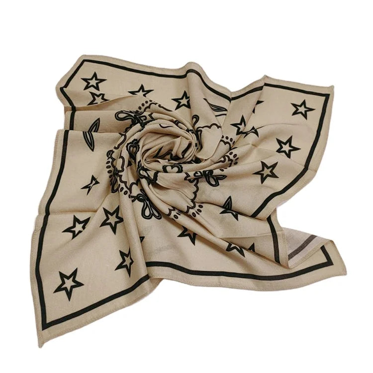 100% Rayon Twill Fabric for Scarf 60*60CM Double Side Print Designer Head Scarf for Woman