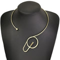 HANSIDON New Arrival Torque Pendant Design Minimalist Choker Chunky Smooth Geometric Collar Necklace for Women Wedding Jewelry