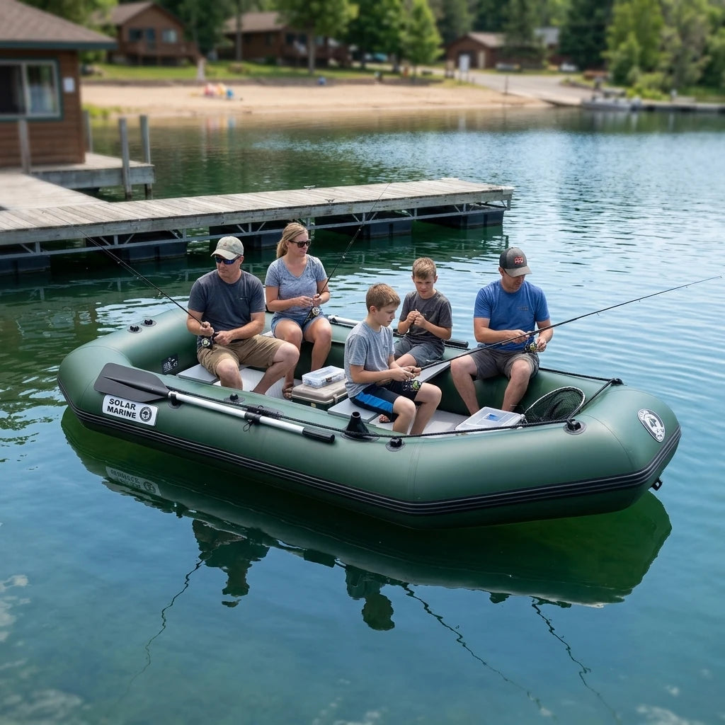 5 Person 3.3 M PVC Inflatable Boat Rowing Pontoon Rubber Dinghy With Air Deck Floor Thermal Welded Sealing Process for Sea Water