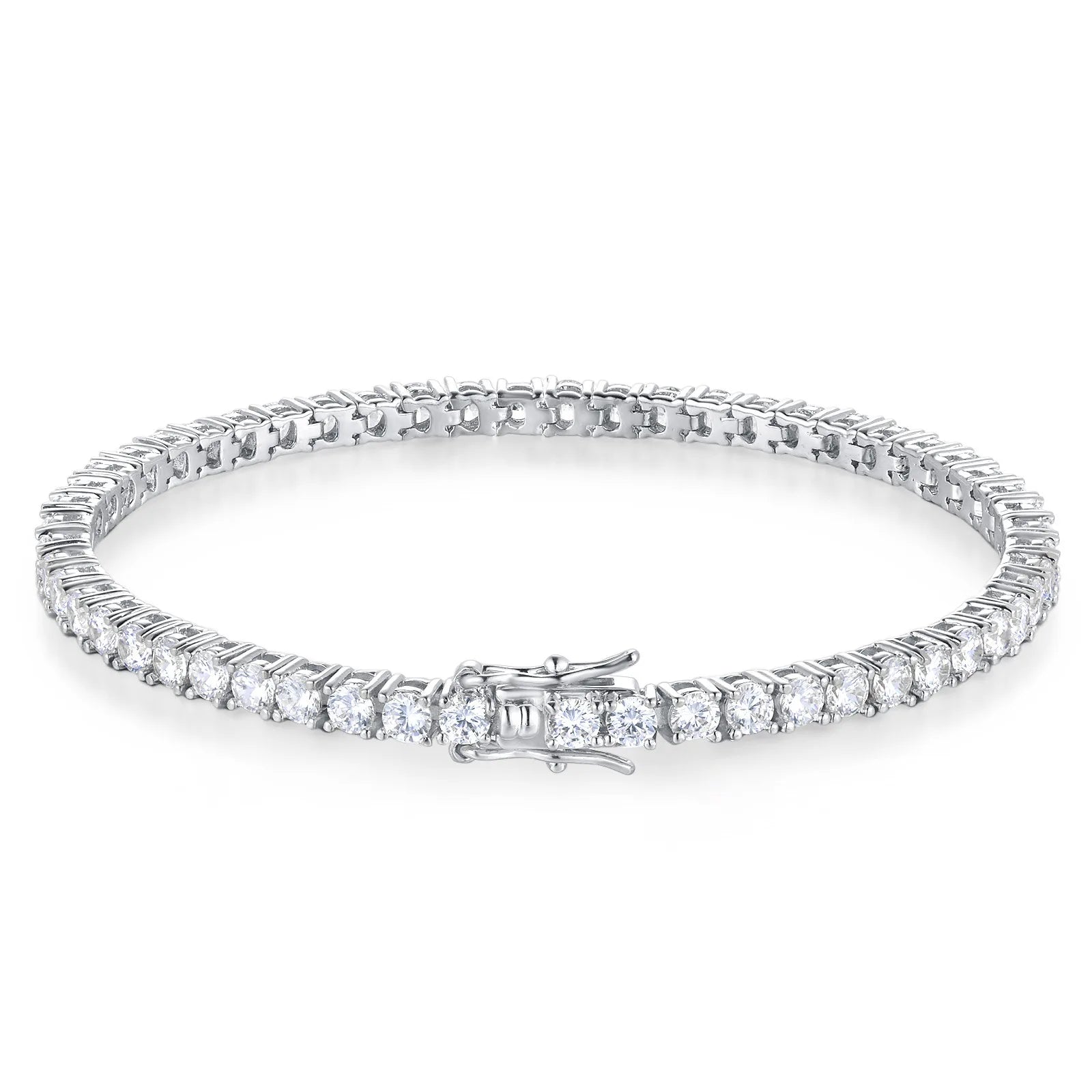 Fatingna Sterling Brass Tennis Bracelet 3mm 4mm 5mm Hip Hop Jewelry Rhodium Plated Diamond Tennis Bracelets Necklace