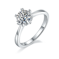 S925 Sterling Silver Gold Plated 1ct D VVS Moissanite Solitaire Diamond Engagement Wedding Ring for Women