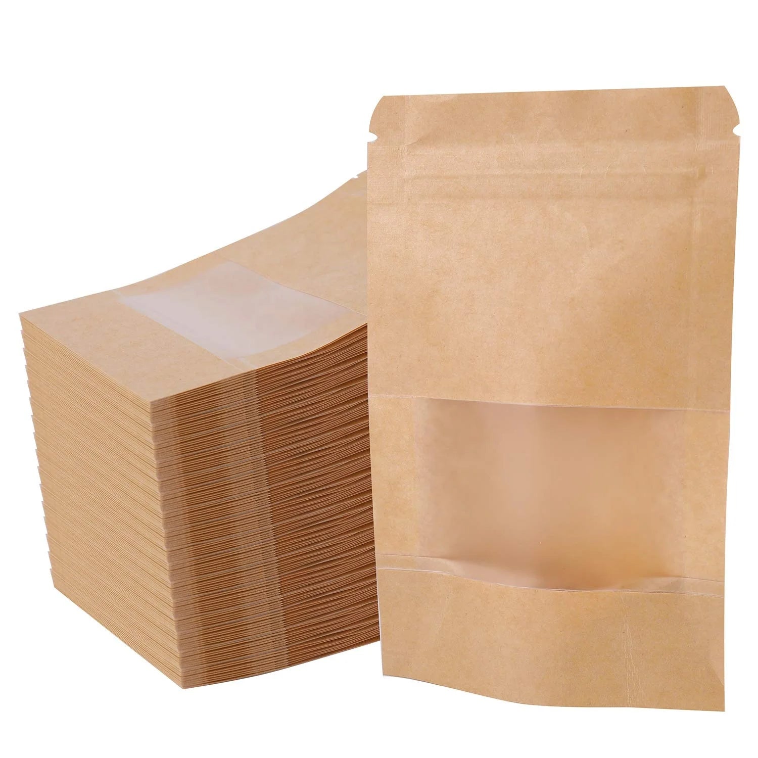 China Factory Customized White Kraft Side Gusset Bag with Zipper for Food Coffee Tea Packaging Custom Printed Pouch