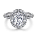 Minimalist Jewelry Factory Direct Supplier 925 Sterling Silver Oval Cut Rhodium Plated Zircon Engagement Rings Wholesale