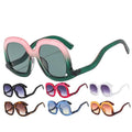 Watch Me Pretty Oversized Retro 70s Sunglasses Pink Green Boho Hippie Spell Ladies Brace Style