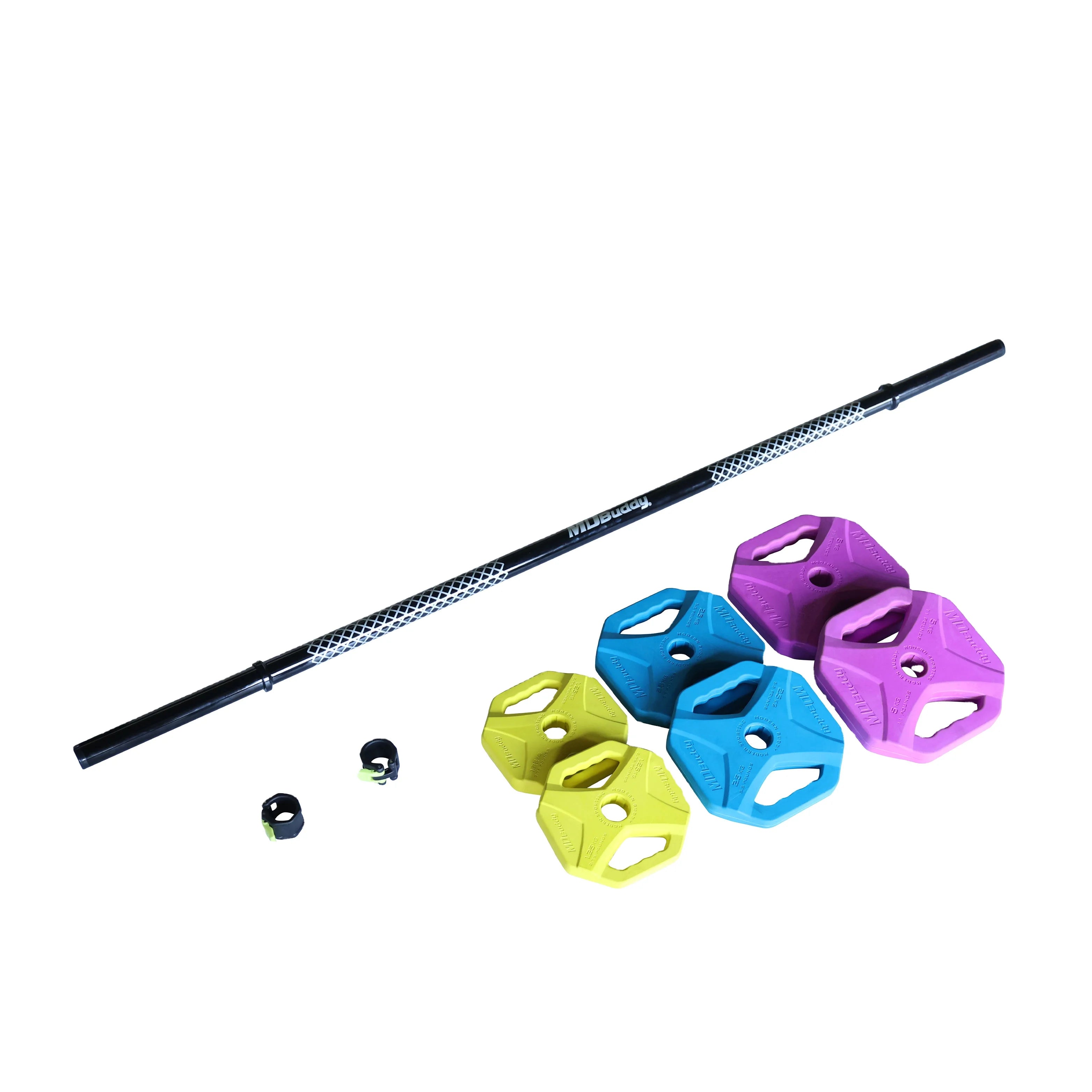 MD Buddy 20KG Rubber Barbell Pump Set Barbell Set