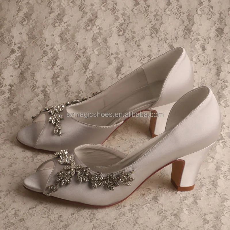 Wholesale D'Orsay Grey Block Heels Wedding Open Toe