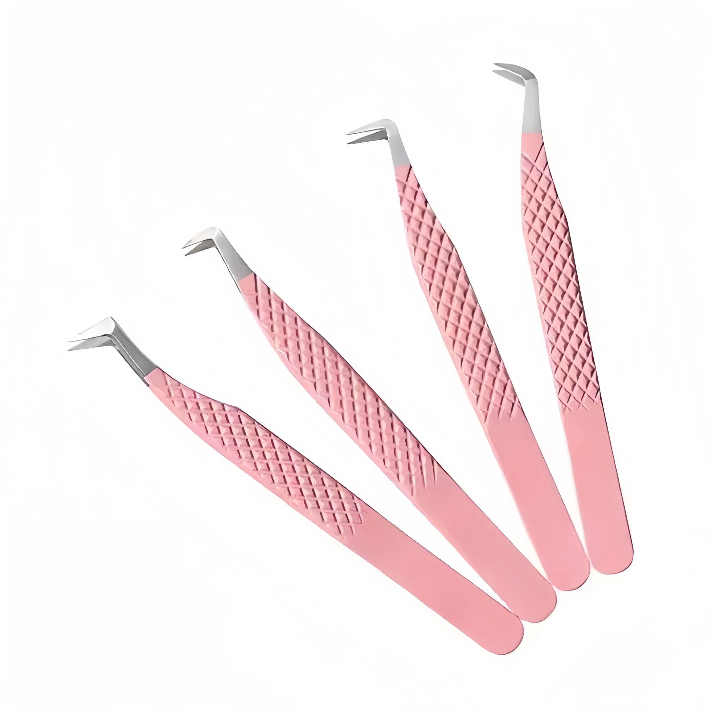 UUYP T01 Pointed Stainless Steel Fiber Tips Eyelash Tweezers for Pink Volume Lash Extensions Made in China