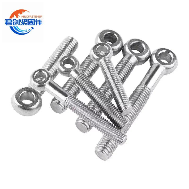 304 Stainless Steel M5M6M8M10M12M14M16M20M24 Live Knot Screw Lifting Ring Plain Finish Live Joint Fish Eye Bolt ANSI Various