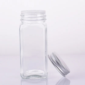 Empty Bulk square Shaped 3.3oz Recycled mccormick Spice Glass Jars Packaging 100ml Kitchen Spice Jar with Shake Lid
