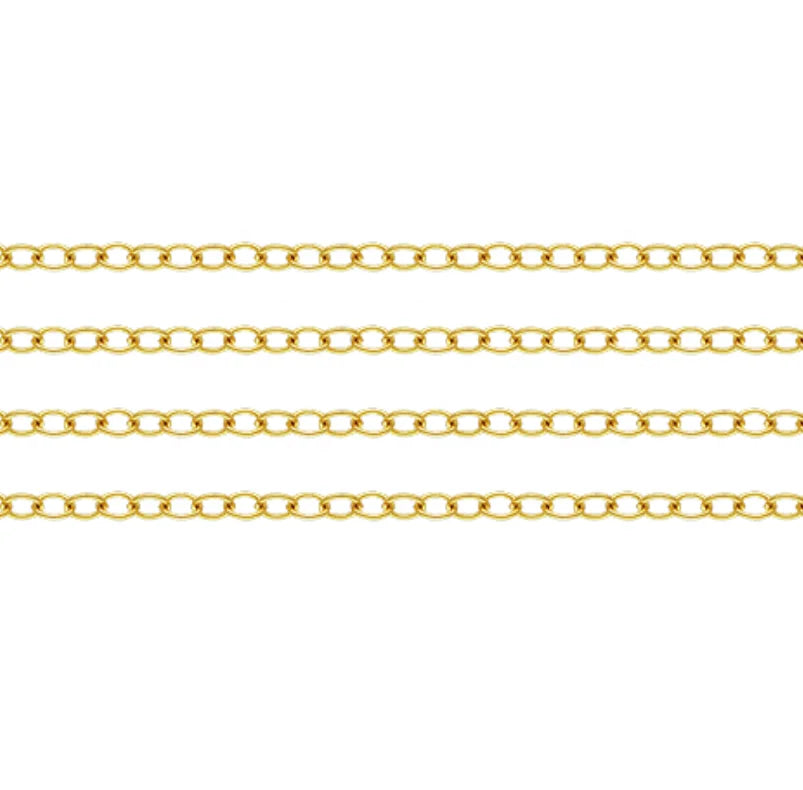 GP Flat Cable Chain 1.7mm 2.6mm Gold Fill 14k for Permanent Jewelry Making Unfinished Chain Bulk Wholesale 4012546