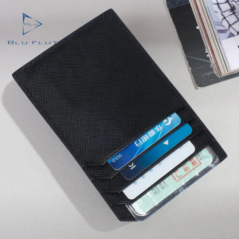 Blu Flut Genuine Split Leather Slim Card Holder Customized logo Leather Card Holder Easy to Carry Out