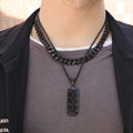 New Arrival Stainless Steel Men Necklace Fashion Design Custom Wholesale Pendant Black Color