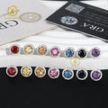 Find Jewelry  1CT 6.5mm Luxury Coloful Diamond Engagement Stud Earrings 925 Sterling Silver Moissanite Earrings