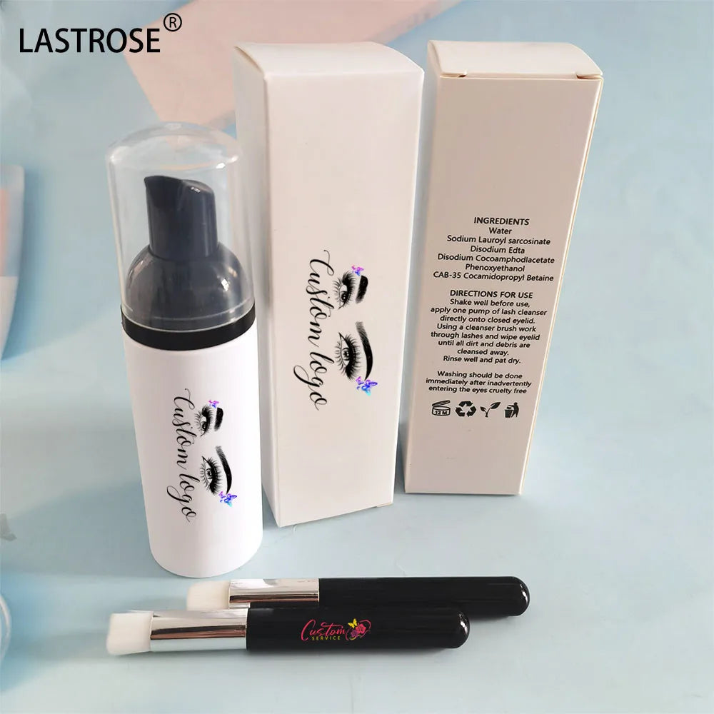 Private Label Lash Shampoo Bottle Hot Sales Lash Foam Cleanser Wholesale Vegan 60ml Eyelash Shampoo Kit