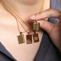 Personalized Necklace Jewelry Gold Plated Stainless Steel Rectangle Pendant Empower Affirmation Engravable Necklace for Gift