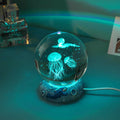 Unique 3D Art Night Lamp Luminous USB Re Sin Crystal Ball Stand Light for Decoration