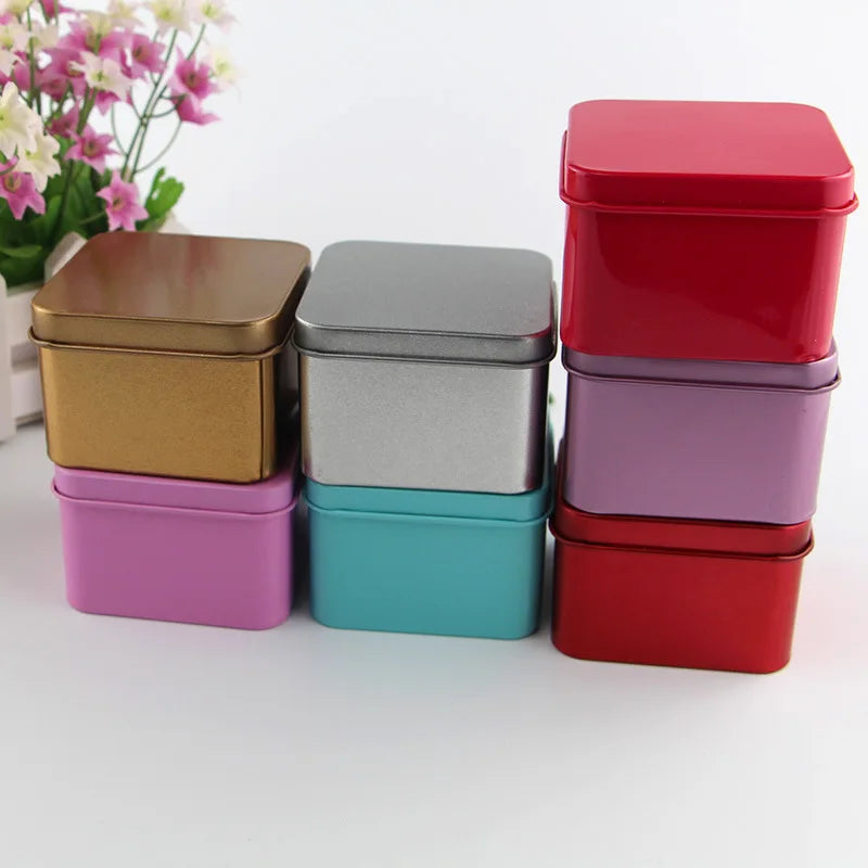 Custom Square Metal Tinplate Box for Chocolate Candy Tea Coffee Soap Storage Trendy Rectangular Wedding Tin for Milk