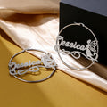 Customized Name Stainless Steel Silver 18K Gold Plated Hoop Earrings Personalized Fashion Simple Style European Unique Women's