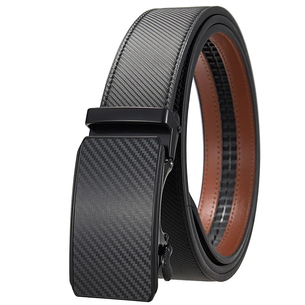 LQbelt New Men's Automatic Buckle Belt Split Leather Belts for Men Factory Custom Logo Ratchet Belt Wholesale