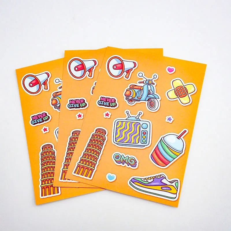 Waterproof Custom Adhesive Vinyl Sticker Planner Sheet SetKiss Cut Sticker