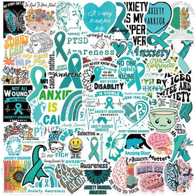 50PCS Inspirational Mental Health Stress Relief Calm Decals Anxiety Awareness Sticker
