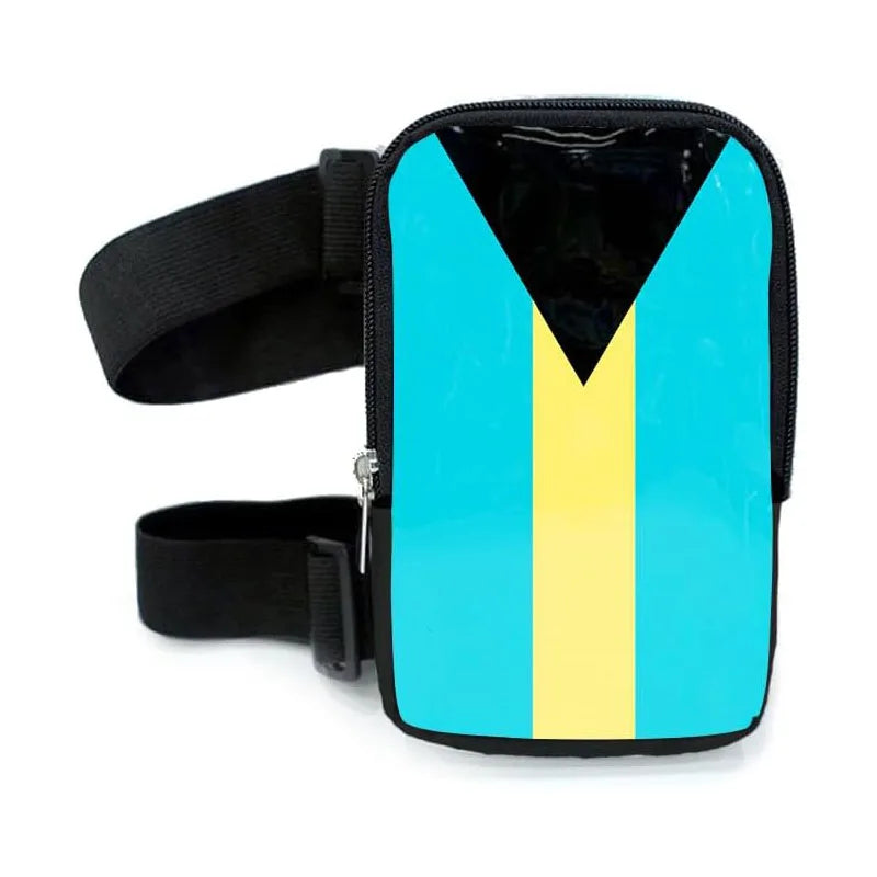 2024 New Arrivals PU Leather Bahamas Flag Leg Bag for Carnival Waterproof Belt Bag Thigh Bags