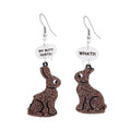 Western Easter Bunny Brown Glitter Lettering Creative Children's Gift Popular Animal Acrylic Drop Earrings Female