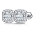 Hot Selling Iced Out Round Cut Moissanite Diamond Stud Ring Square Moissanite Stud Earrings
