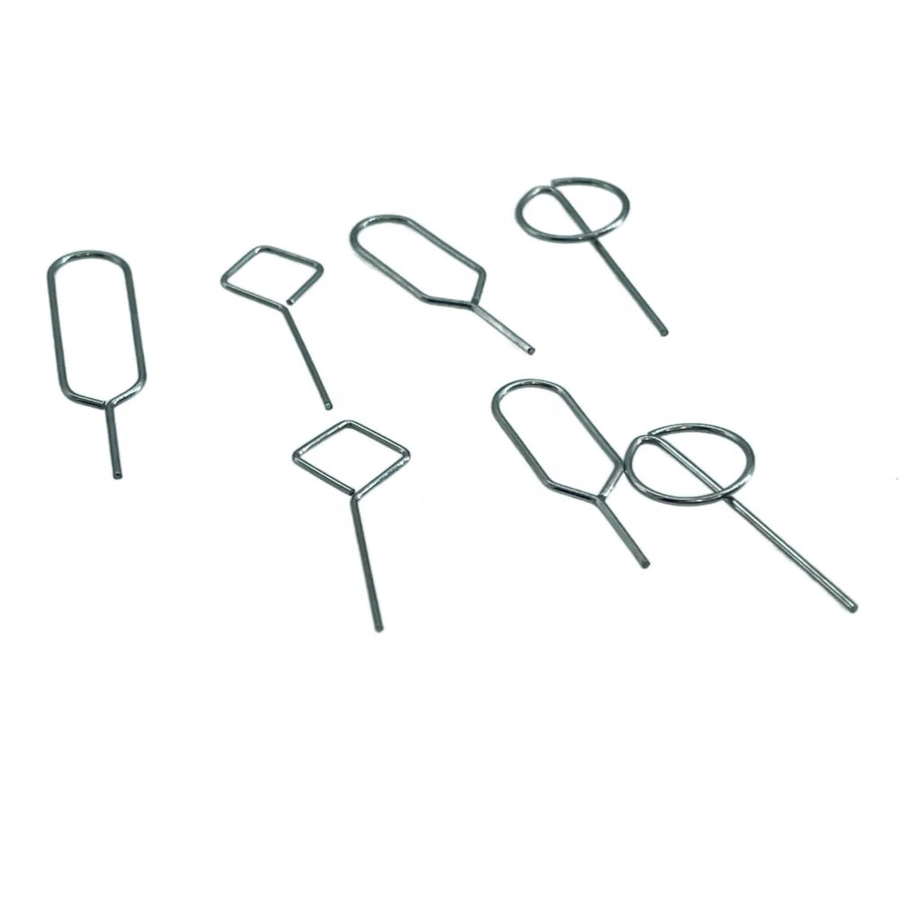 Custom OEM Nickel Plated Stainless Steel SIM Card Removal Tool  Card Tray Eject Pins Needle Stamping Parts