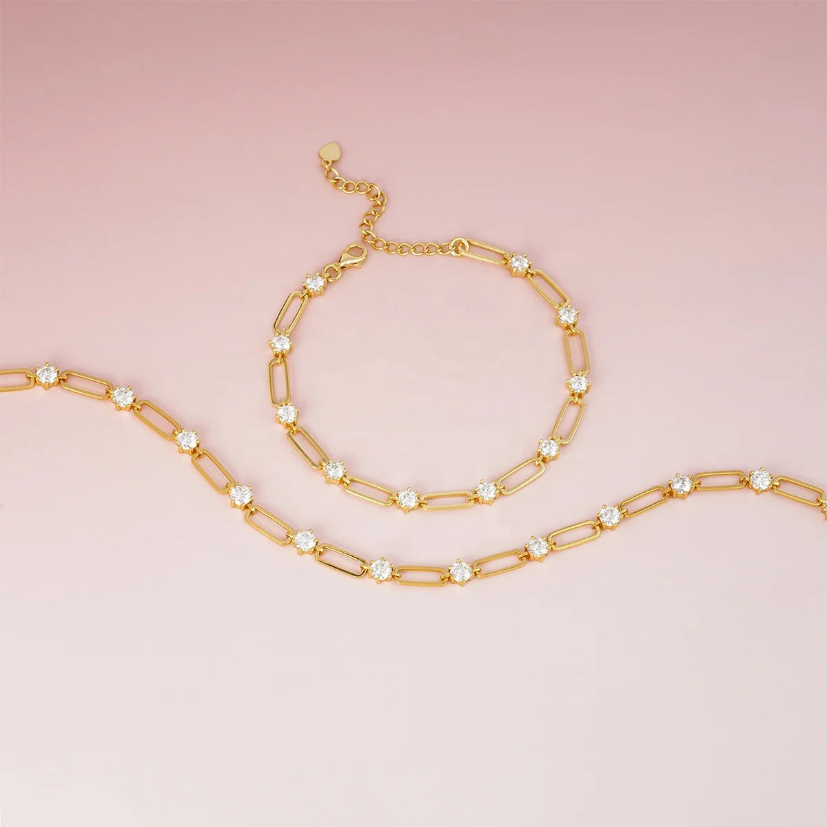 Bulk Personalized Chain Diamond Luxury Jewelry Unisex Paper Clip Gra Certificate Moissanite Tennis Necklace Set for Women