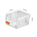 LEADLOONG V1 Transparent Plastic Injection Molded Stackable Storage Bin 13.5x10.5x7.6cm/5x4x3in Nail & Screw Organizer