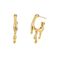New Light Luxury Fashion Liquid Shape Earrings 18k PVD Gold Plated Waterproof Tarnish Free Stainless Steel Earrings Jewelry