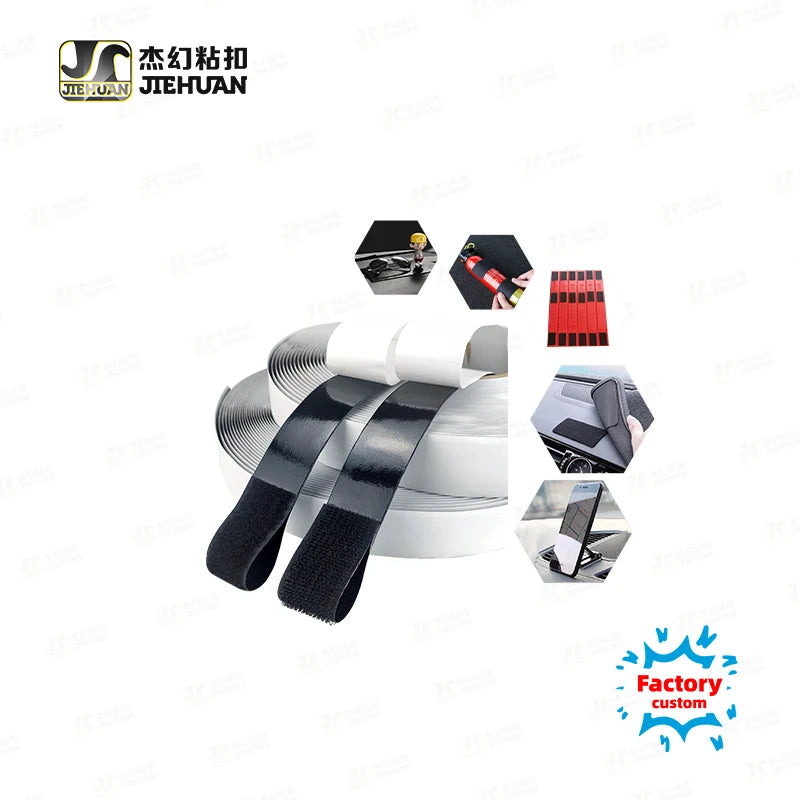 1.5 Inch Automotive Cable Organizer Car Hook and Loop Velcro Tape with Self-Adhesive Anti-Vibration for Dash Cam