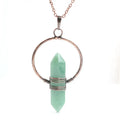 Hexagonal Chakra Crystal Bullet Shape Gemstone Necklaces Quartz Stone Chain Necklaces with Storage Bag