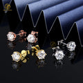 Luxury 925 Silver Jewelry Classic 18K Gold Plated 925 Sterling Silver VVS Moissanite Diamond Women Stud Earrings